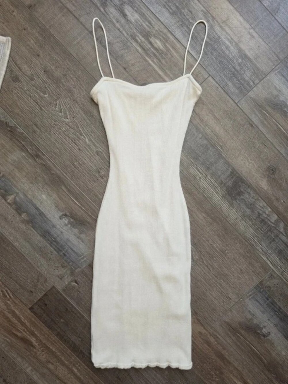 Windsor cream double lined stretchy mini dress XS minimalist going out